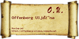 Offenberg Uljána névjegykártya